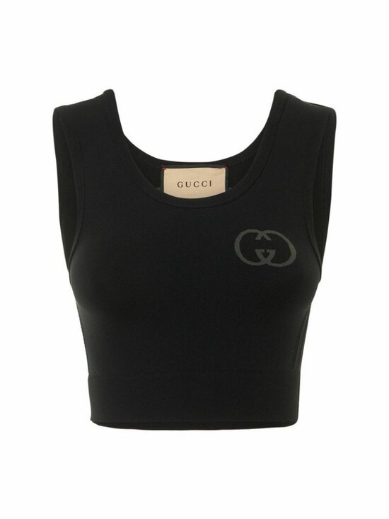 Gucci Tops - NWT GUCCI - Jersey Top Black Logo Sz M 100% Authentic